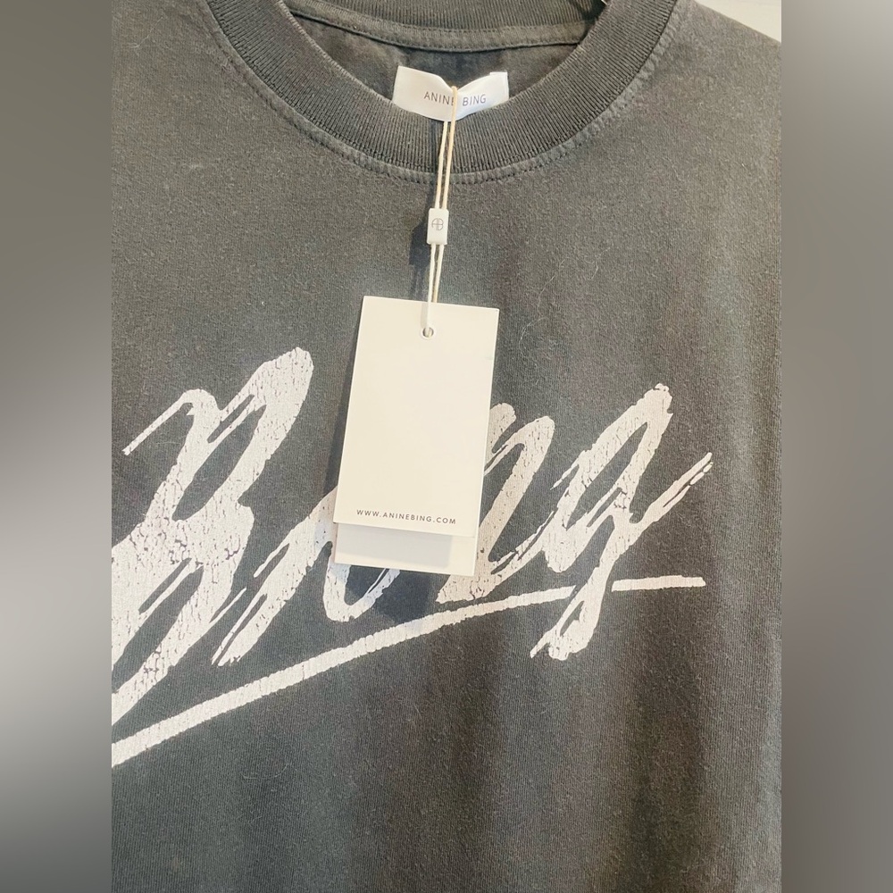 Anine Bing “Lili Tee” Basic Black Short Sleeve - Picture 5 of 7